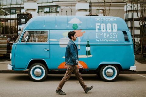 man walking on street