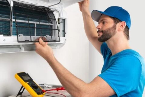 technician checking air cooling